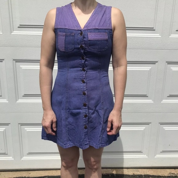 rad 90s PURPLE Nevada jeanswear vintage dress SMALL S vtg grunge kinderwhore - Picture 7 of 11